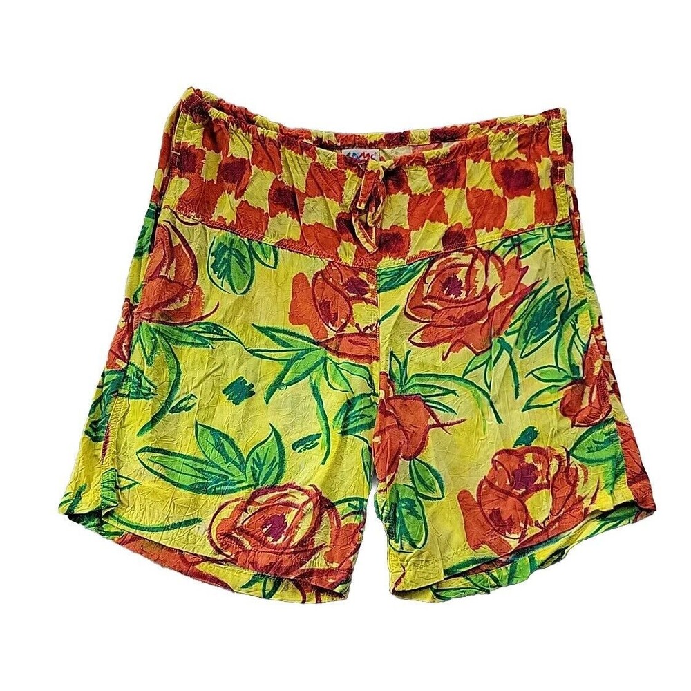 Jams World Women JV Junior Varsity Drawstring Culotte Bright Floral Short 7"